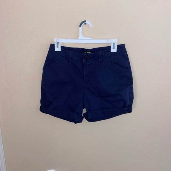 Regular fit mid rise riders blue biker fold shorts cute golf style y2k bottoms - Picture 10 of 10